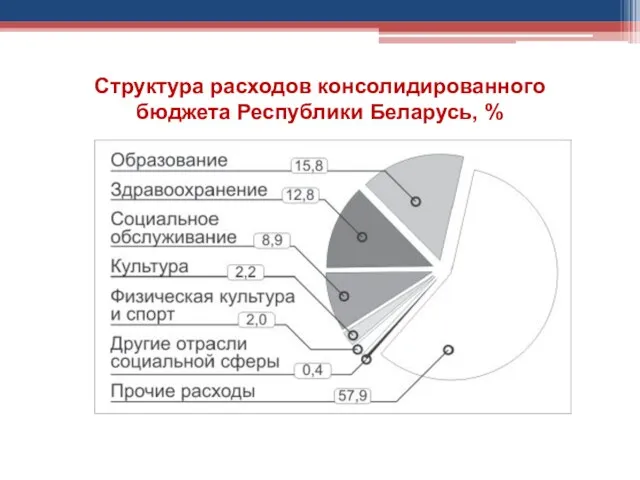 Структура расходов консолидированного бюджета Республики Беларусь, %