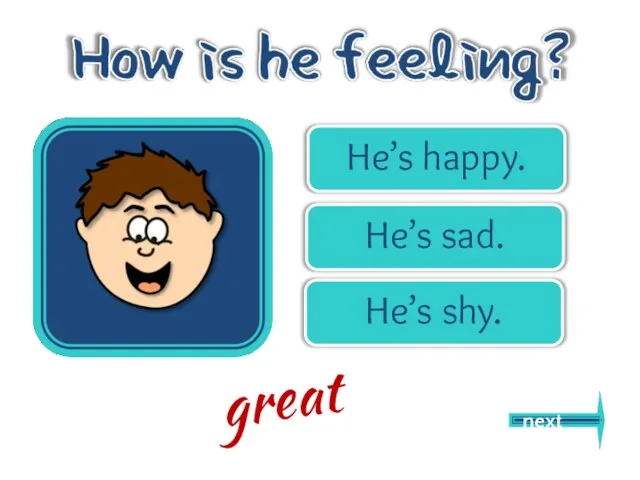 He’s happy. He’s sad. He’s shy. next great