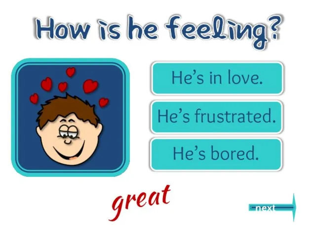 He’s in love. He’s frustrated. He’s bored. next great