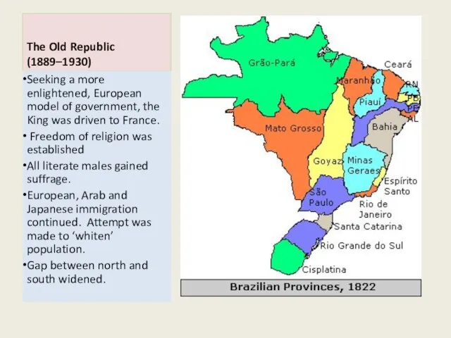 The Old Republic (1889–1930) Seeking a more enlightened, European model