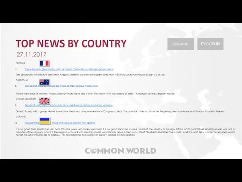 TOP NEWS BY COUNTRY 27.11.2017 FRANCE The european glyphosate vote