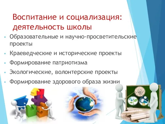 Воспитание и социализация: деятельность школы Образовательные и научно-просветительские проекты Краеведческие