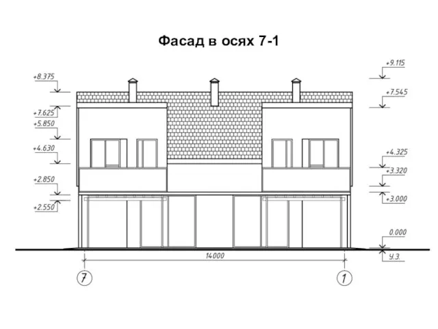 Фасад в осях 7-1