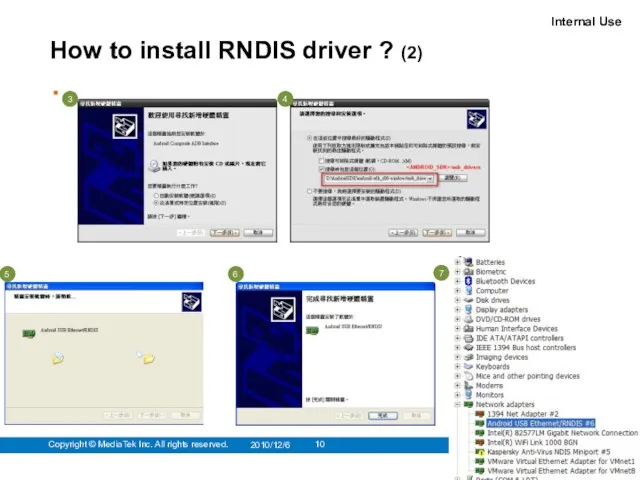 How to install RNDIS driver ? (2) 2010/12/6 Copyright ©