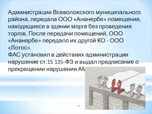 Администрации Всеволожского муниципального района, передала ООО «Ананербе» помещения, находящиеся в