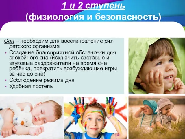 1 и 2 ступень (физиология и безопасность) Сон – необходим