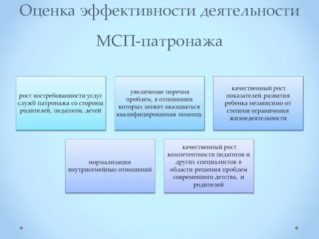 Оценка эффективности деятельности МСП-патронажа