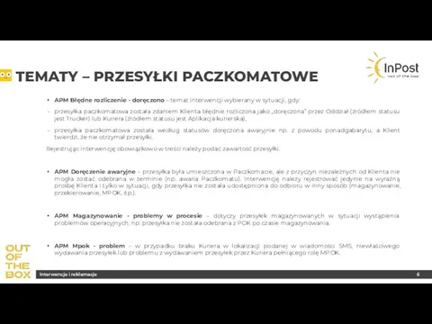 TEMATY – PRZESYŁKI PACZKOMATOWE APM Błędne rozliczenie - doręczono –