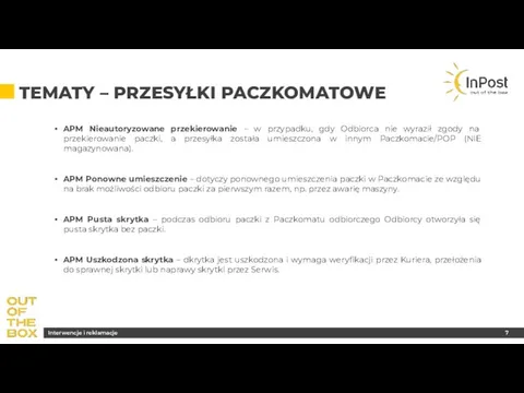 TEMATY – PRZESYŁKI PACZKOMATOWE APM Nieautoryzowane przekierowanie – w przypadku,