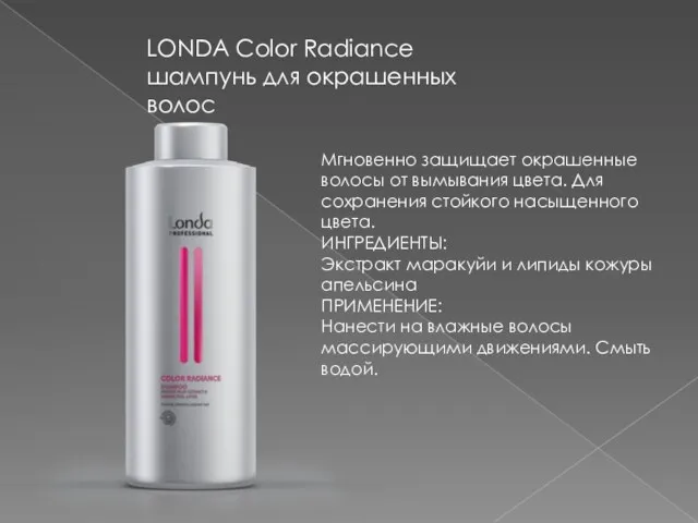 LONDA Color Radiance шампунь для окрашенных волос Мгновенно защищает окрашенные волосы от вымывания