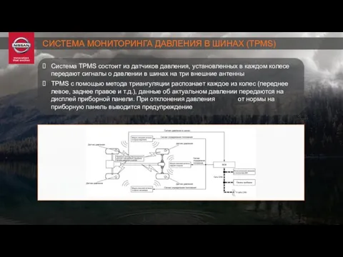 СИСТЕМА МОНИТОРИНГА ДАВЛЕНИЯ В ШИНАХ (TPMS) Система TPMS состоит из