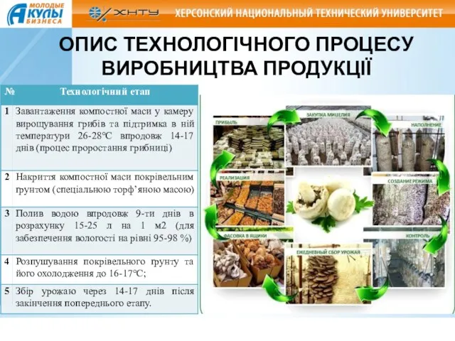 ОПИС ТЕХНОЛОГІЧНОГО ПРОЦЕСУ ВИРОБНИЦТВА ПРОДУКЦІЇ