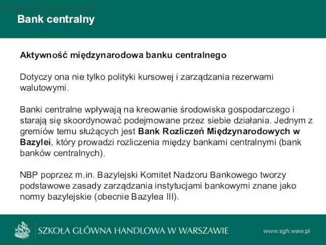 Bank centralny Podstawowe stopy procentowe NBP Podstawowe stopy procentowe NBP