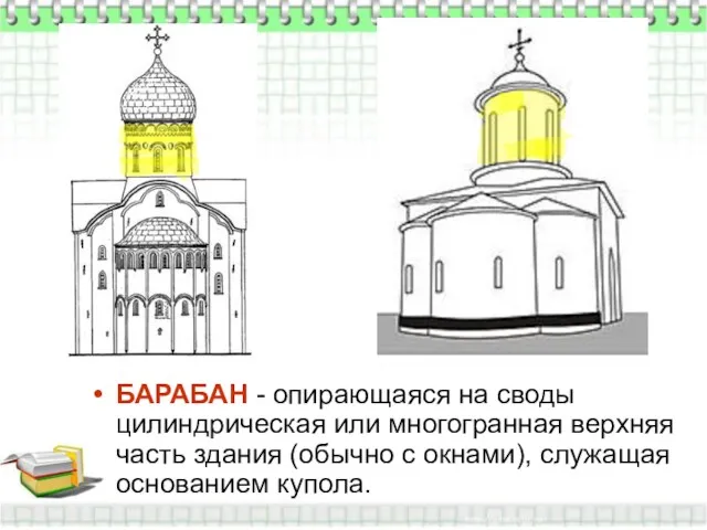 БАРАБАН - опирающаяся на своды цилиндрическая или многогранная верхняя часть