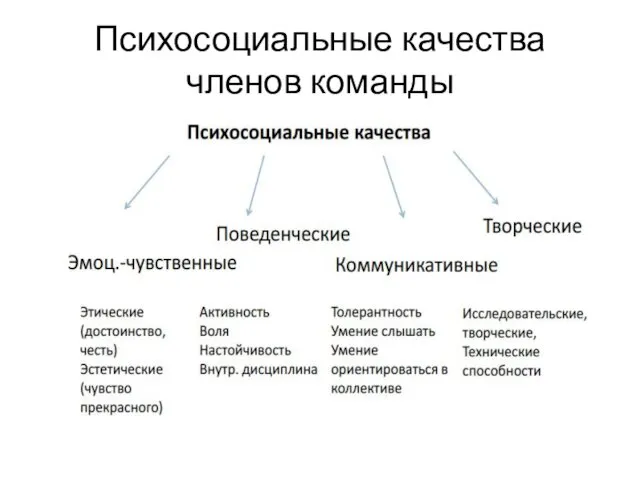 Психосоциальные качества членов команды