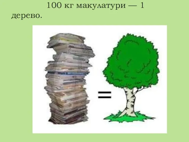 100 кг макулатури — 1 дерево.