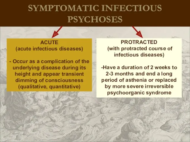 SYMPTOMATIC INFECTIOUS PSYCHOSES ACUTE (acute infectious diseases) - Occur as