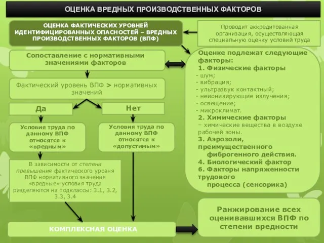 ОЦЕНКА ВРЕДНЫХ ПРОИЗВОДСТВЕННЫХ ФАКТОРОВ ОЦЕНКА ФАКТИЧЕСКИХ УРОВНЕЙ ИДЕНТИФИЦИРОВАННЫХ ОПАСНОСТЕЙ –