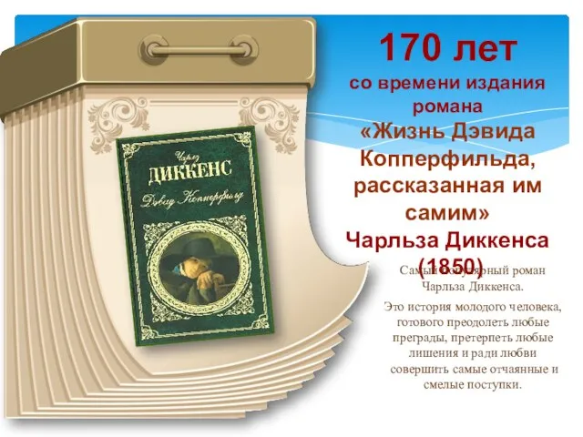 170 лет со времени издания романа «Жизнь Дэвида Копперфильда, рассказанная