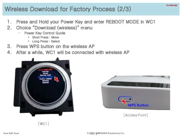 Wireless Download for Factory Process (2/3) Press and Hold your