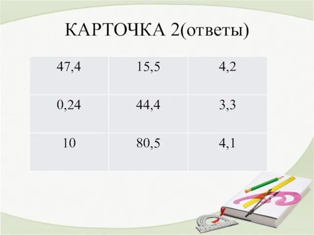 КАРТОЧКА 2(ответы)