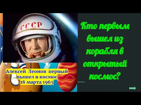 Алексей Леонов первый вышел в космос 18 марта 1965 Кто