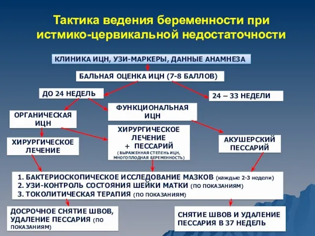 Тактика ведения беременности при истмико-цервикальной недостаточности ФУНКЦИОНАЛЬНАЯ ИЦН КЛИНИКА ИЦН,