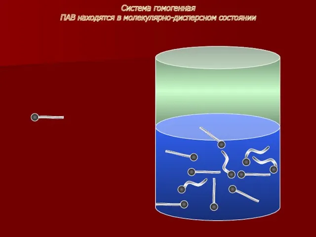 Система гомогенная ПАВ находятся в молекулярно-дисперсном состоянии