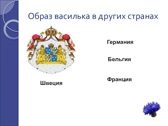 Образ василька в других странах Швеция Германия Бельгия Франция