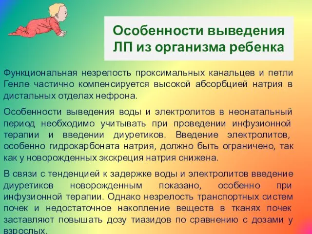 Функциональная незрелость проксимальных канальцев и петли Генле частично компенсируется высокой