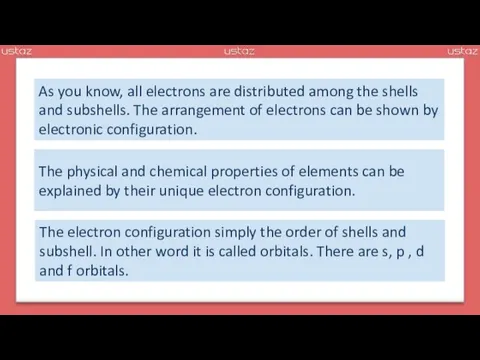 As you know, all electrons are distributed among the shells