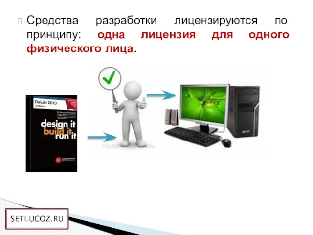 Средства разработки лицензируются по принципу: одна лицензия для одного физического лица. SETI.UCOZ.RU