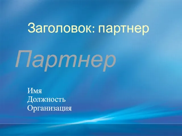 Заголовок: партнер Имя Должность Организация Партнер