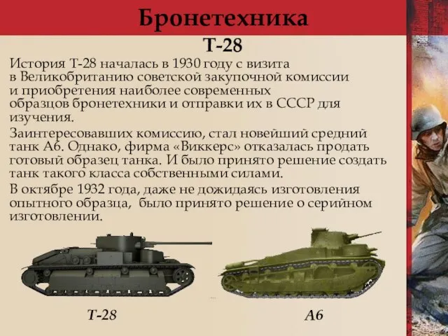 Бронетехника История Т-28 началась в 1930 году с визита в Великобританию советской закупочной