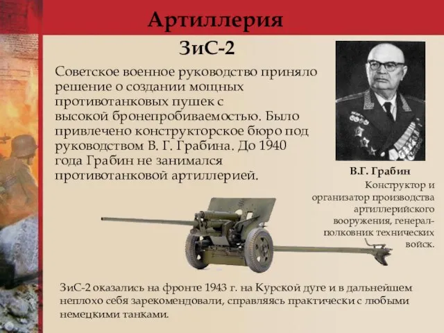 Артиллерия Советское военное руководство приняло решение о создании мощных противотанковых пушек с высокой