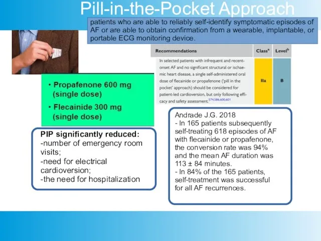 Pill-in-the-Pocket Approach Andrade J.G. 2018 - In 165 patients subsequently self-treating 618 episodes
