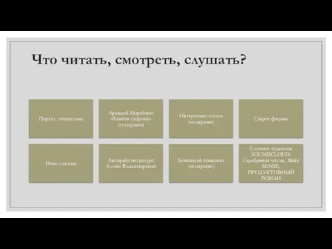 Что читать, смотреть, слушать?