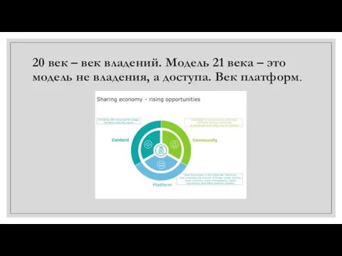 20 век – век владений. Модель 21 века – это