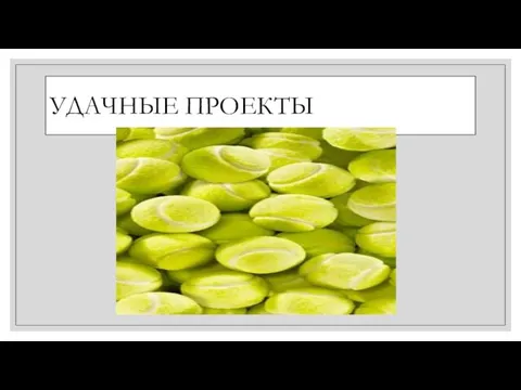 УДАЧНЫЕ ПРОЕКТЫ