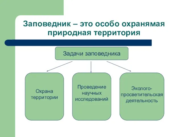 Заповедник – это особо охранямая природная территория Задачи заповедника