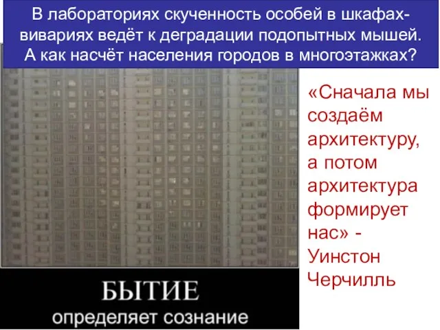 «Сначала мы создаём архитектуру, а потом архитектура формирует нас» -Уинстон