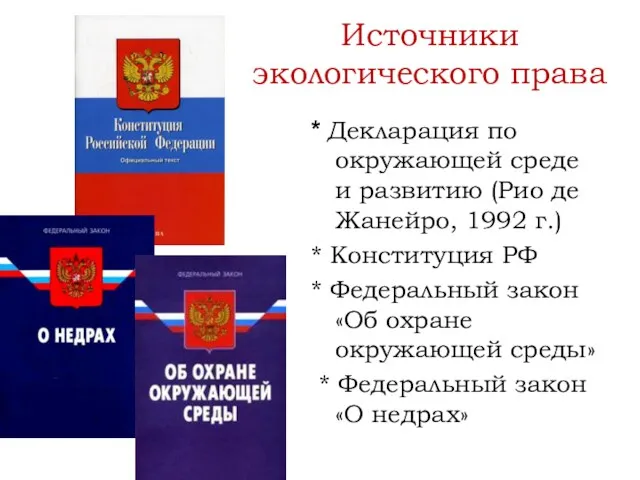 Источники экологического права * Декларация по окружающей среде и развитию