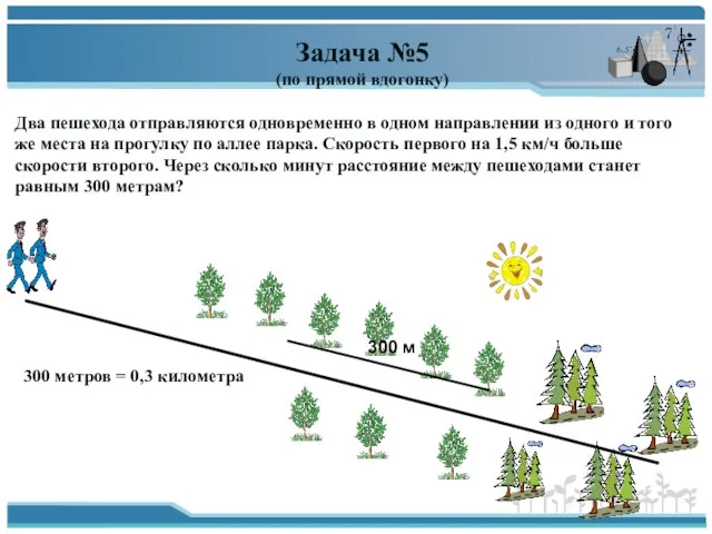 Два пешехода отправляются одновременно в одном направлении из одного и