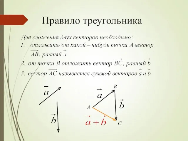 Правило треугольника А B C