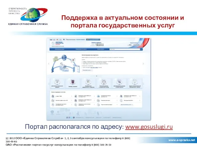 , www.e-spravka.net Поддержка в актуальном состоянии и портала государственных услуг