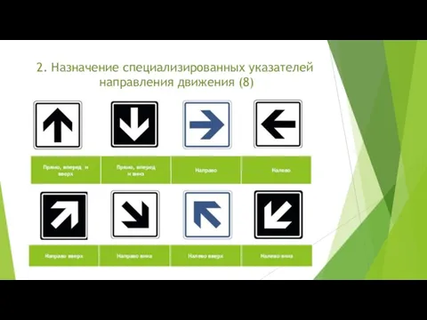 2. Назначение специализированных указателей направления движения (8)