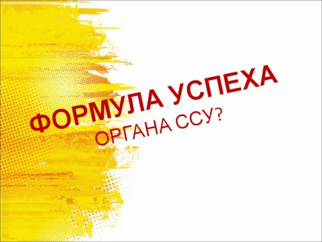 ФОРМУЛА УСПЕХА ОРГАНА ССУ?