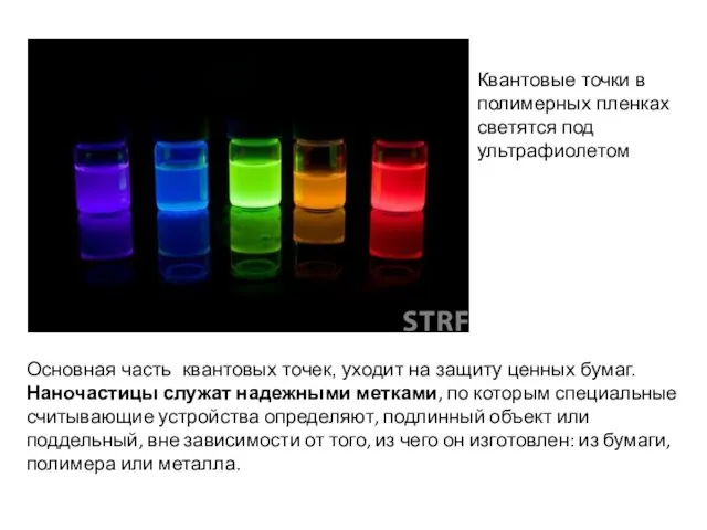 Квантовые точки в полимерных пленках светятся под ультрафиолетом Основная часть