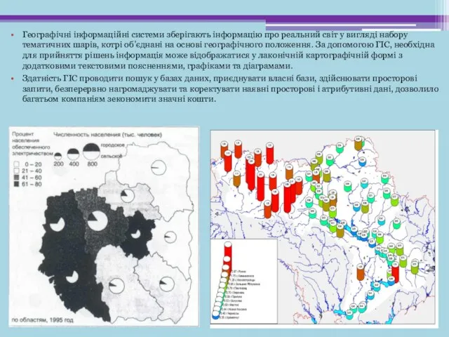 Географічні інформаційні системи зберігають інформацію про реальний світ у вигляді