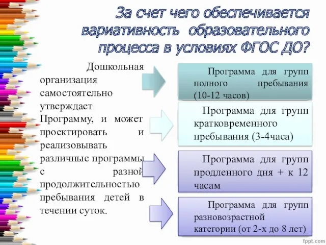 За счет чего обеспечивается вариативность образовательного процесса в условиях ФГОС